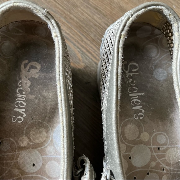 Sketchers Sneakers Shoes Silver Straps Velcro Size 7 - Picture 6 of 10